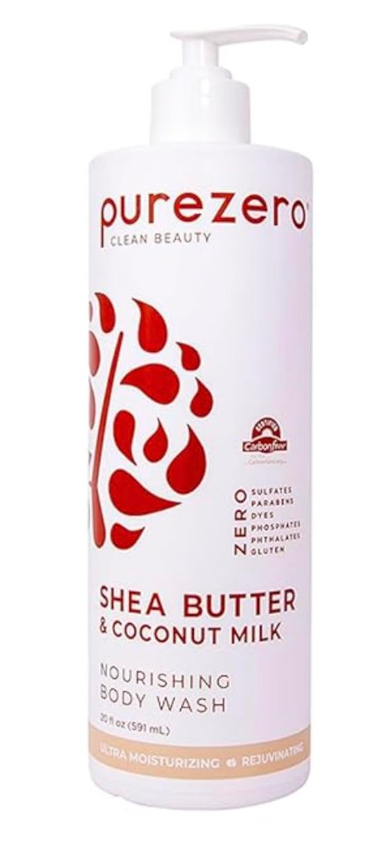 Purezero Shea Butter & Coconut Milk Body Wash – 20oz Hydrating Body Wash for Smooth, Elastic Skin – Zero Sulfates, Zero Parabens - görsel 1