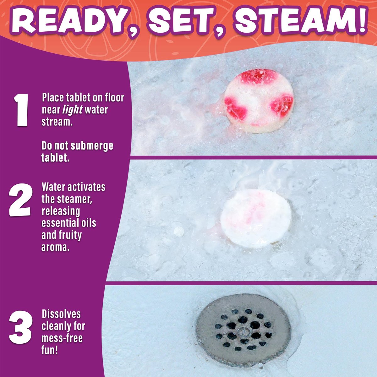 Tub Works Fruit Fusion Shower Steamers for Kids - Variety 12 Pack | Fresh & Fruity Aromatherapy Shower Bombs | Fun Sensory Shower Experience Avelisse