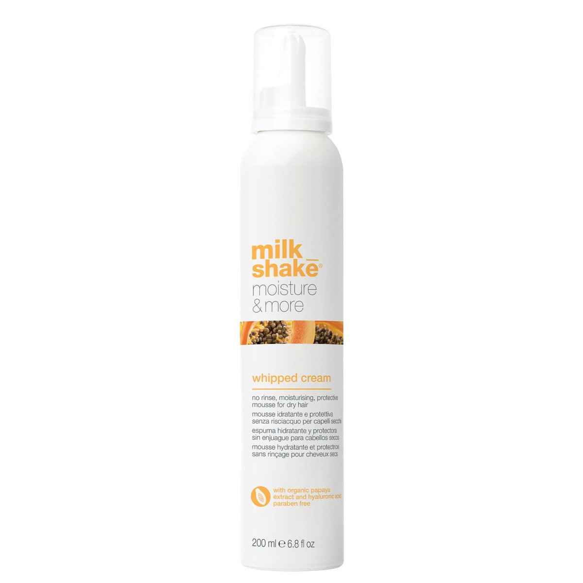 milk_shake Moisture & More Whipped Cream - Conditioning No Rinse Hair Moisturizer Foam, Shinier Hair with Healthy Glow, Boosts Softness, 6.8 fl oz (200 ml) Avelisse