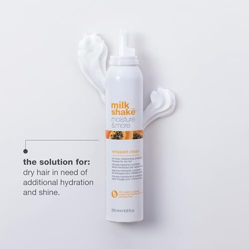 milk_shake Moisture & More Whipped Cream - Conditioning No Rinse Hair Moisturizer Foam, Shinier Hair with Healthy Glow, Boosts Softness, 6.8 fl oz (200 ml) Avelisse