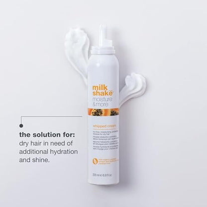 milk_shake Moisture & More Whipped Cream - Conditioning No Rinse Hair Moisturizer Foam, Shinier Hair with Healthy Glow, Boosts Softness, 6.8 fl oz (200 ml) Avelisse