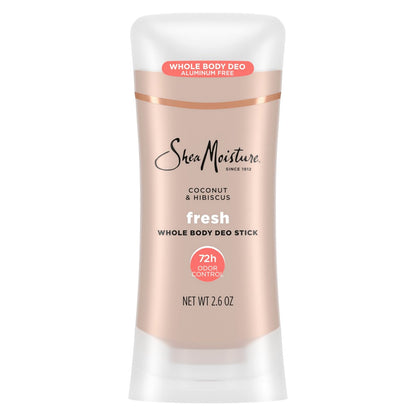 SheaMoisture Whole Body Deodorant Stick 72h Odor Control Fresh Aluminum Free 2.6 oz