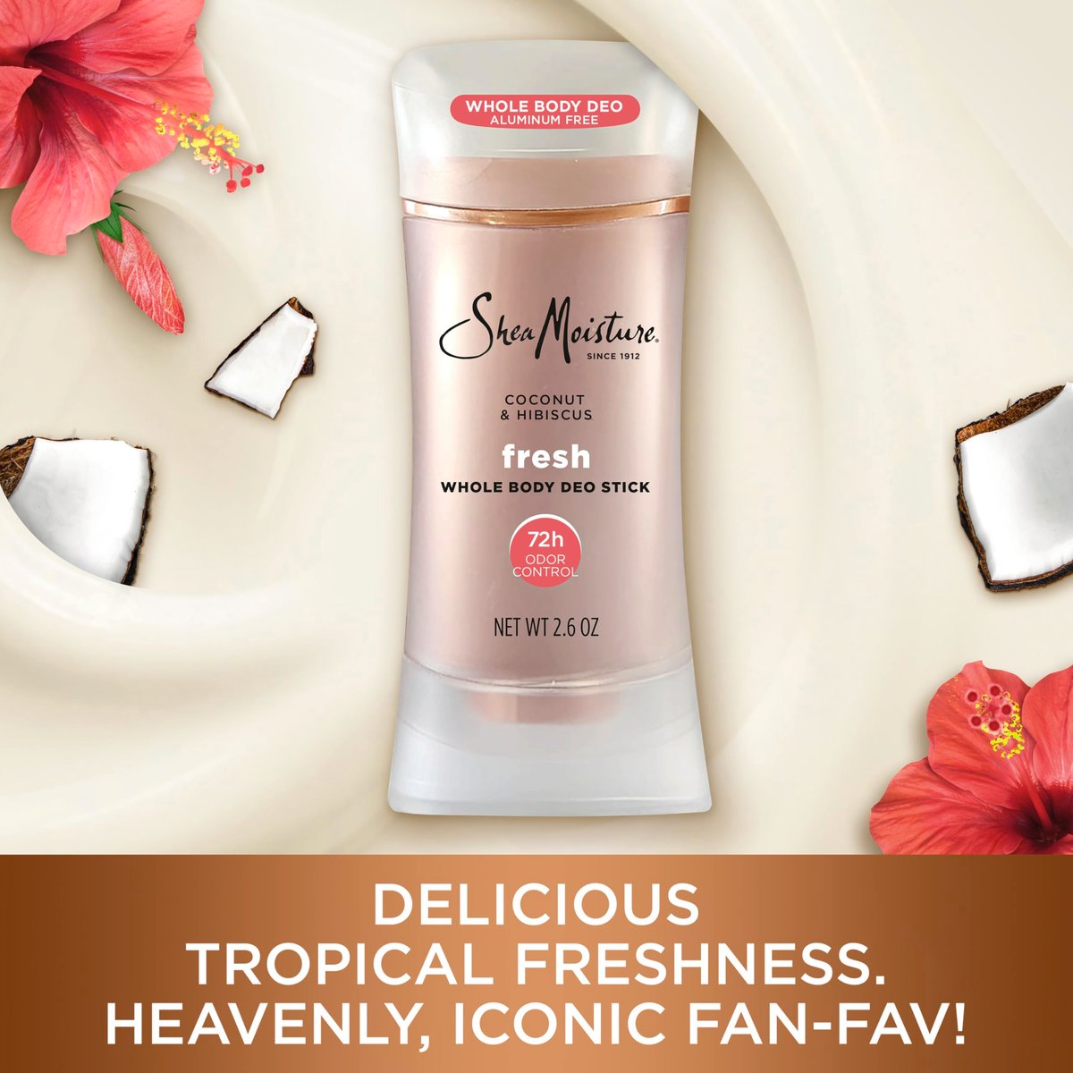 SheaMoisture Whole Body Deodorant Stick 72h Odor Control Fresh Aluminum Free 2.6 oz - görsel 3