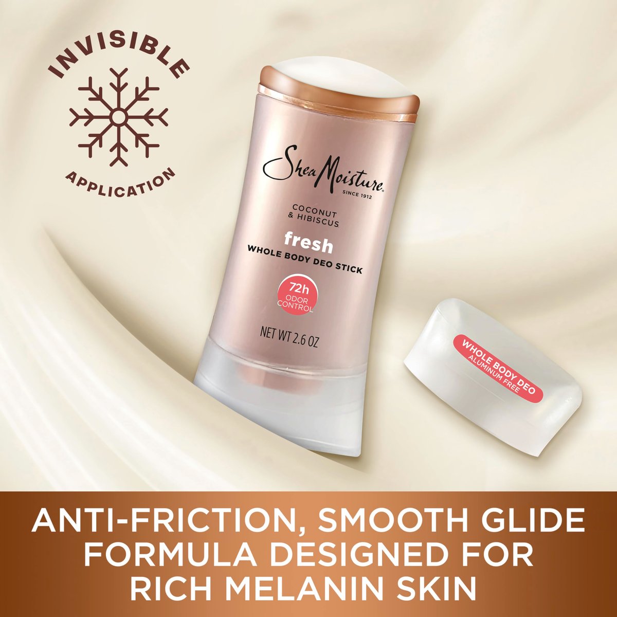 SheaMoisture Whole Body Deodorant Stick 72h Odor Control Fresh Aluminum Free 2.6 oz - görsel 5