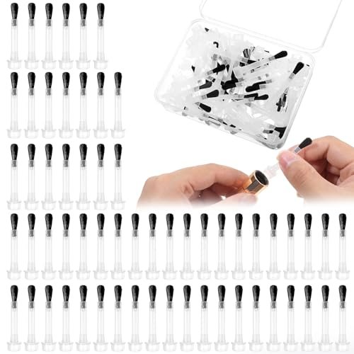 66pcs Disposable Nail Polish Brush Replacement Set - Plastic Handle, Soft Bristles for Nail Art, Dip Liquid, and Cleaning - görsel 2