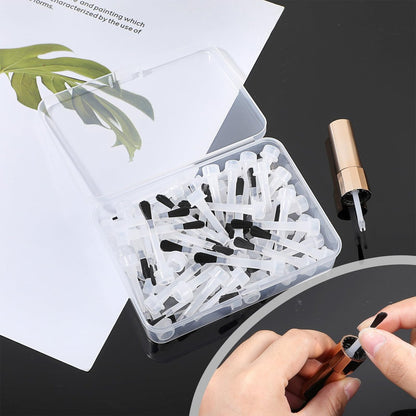 66pcs Disposable Nail Polish Brush Replacement Set - Plastic Handle, Soft Bristles for Nail Art, Dip Liquid, and Cleaning