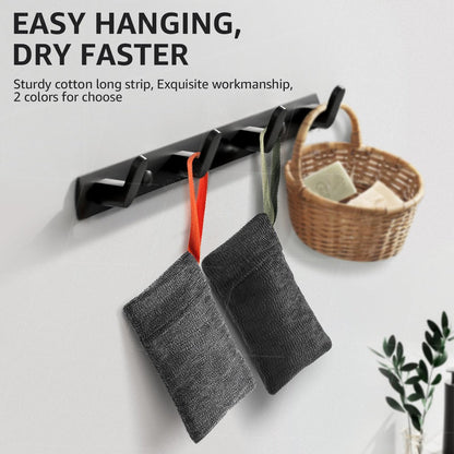 Xeiophoy 2-Pack Soap Bags – Nylon Exfoliating Bar Soap Pouch & Body Scrubber for Deep Cleansing