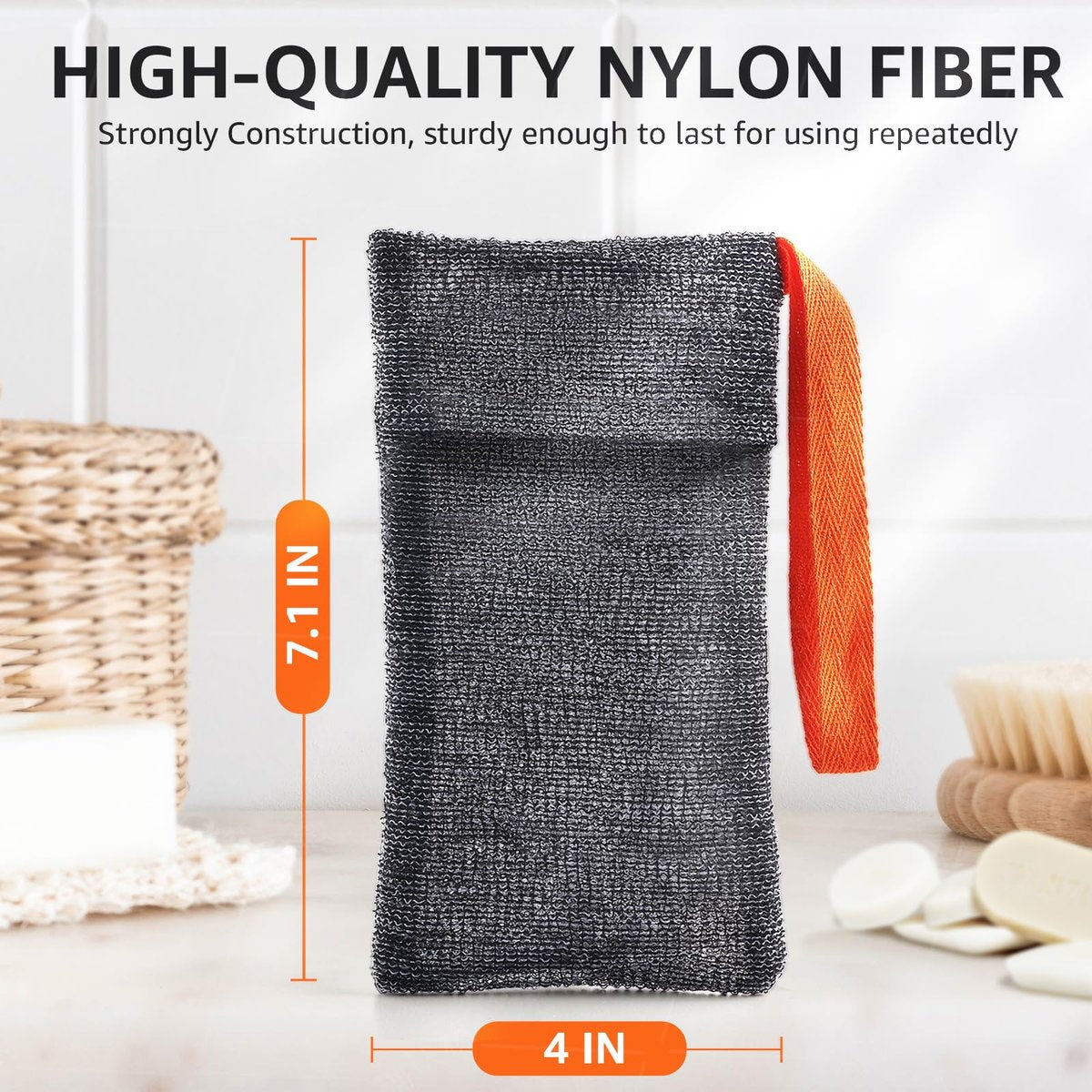 Xeiophoy 2-Pack Soap Bags – Nylon Exfoliating Bar Soap Pouch & Body Scrubber for Deep Cleansing - görsel 9