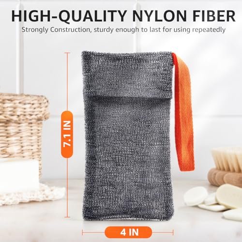 Xeiophoy 2-Pack Soap Bags – Nylon Exfoliating Bar Soap Pouch & Body Scrubber for Deep Cleansing - görsel 10