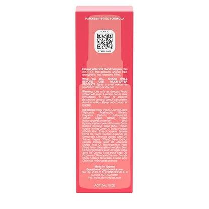 OGX Repair & Protect Bond Protein Repair 3-in-1 Oil Mist - Strengthens Dry, Damaged Hair, Fights Frizz, Adds Shine - Paraben-Free - 1.7 oz