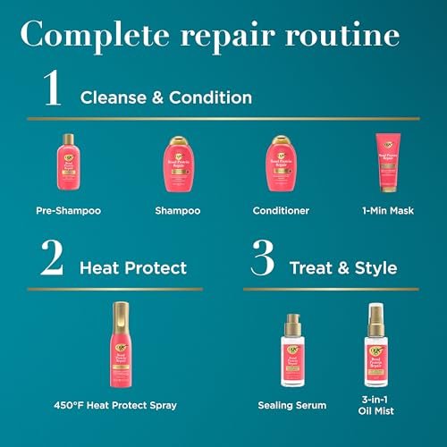 OGX Repair & Protect Bond Protein Repair Sealing Hair Serum - Frizz Treatment, Paraben-Free, 1.7 fl. oz - görsel 13