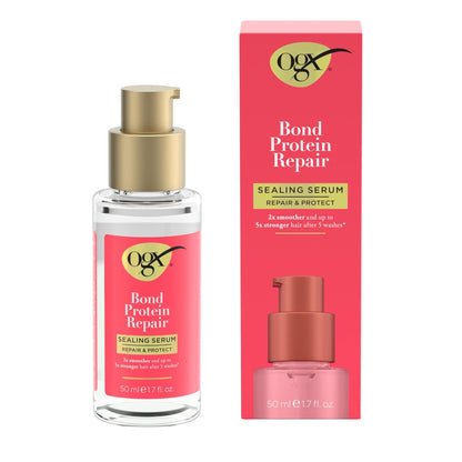 OGX Repair & Protect Bond Protein Repair Sealing Hair Serum - Frizz Treatment, Paraben-Free, 1.7 fl. oz