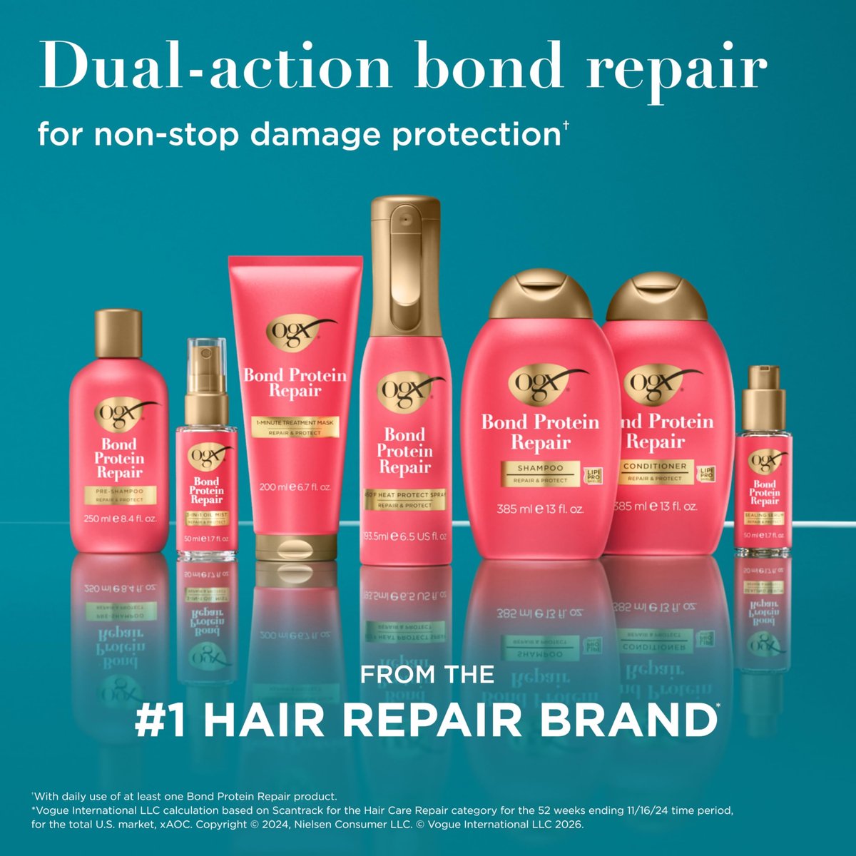 OGX Repair & Protect Bond Protein Repair Sealing Hair Serum - Frizz Treatment, Paraben-Free, 1.7 fl. oz - görsel 14