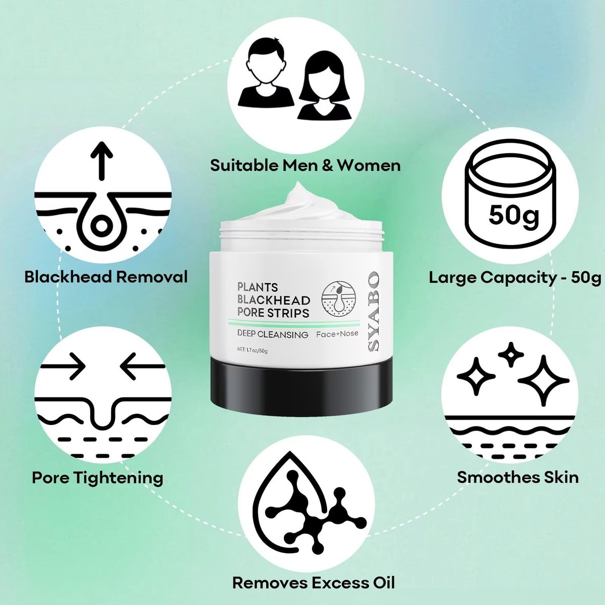 Blackhead Remover Peel Off Mask for Nose & Face - 100 Strips + 1.7oz Pore Cleansing Kit Avelisse