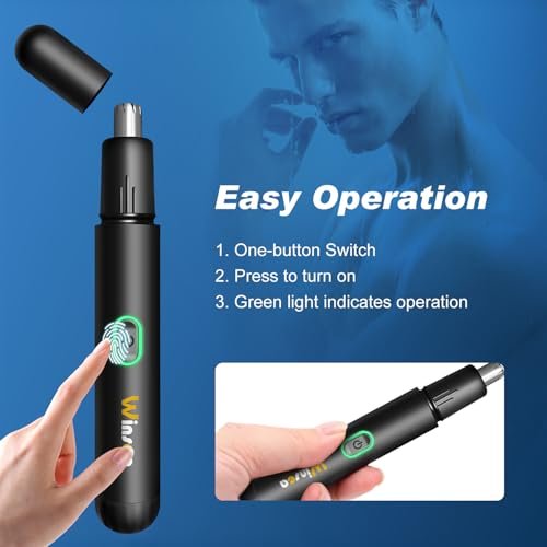Winsea Precision Nose Hair Trimmer – 360° Safe & Efficient Electric Trimming, USB Rechargeable, Waterproof, for Nose, Ear, Eyebrows, and Beard Grooming - görsel 6