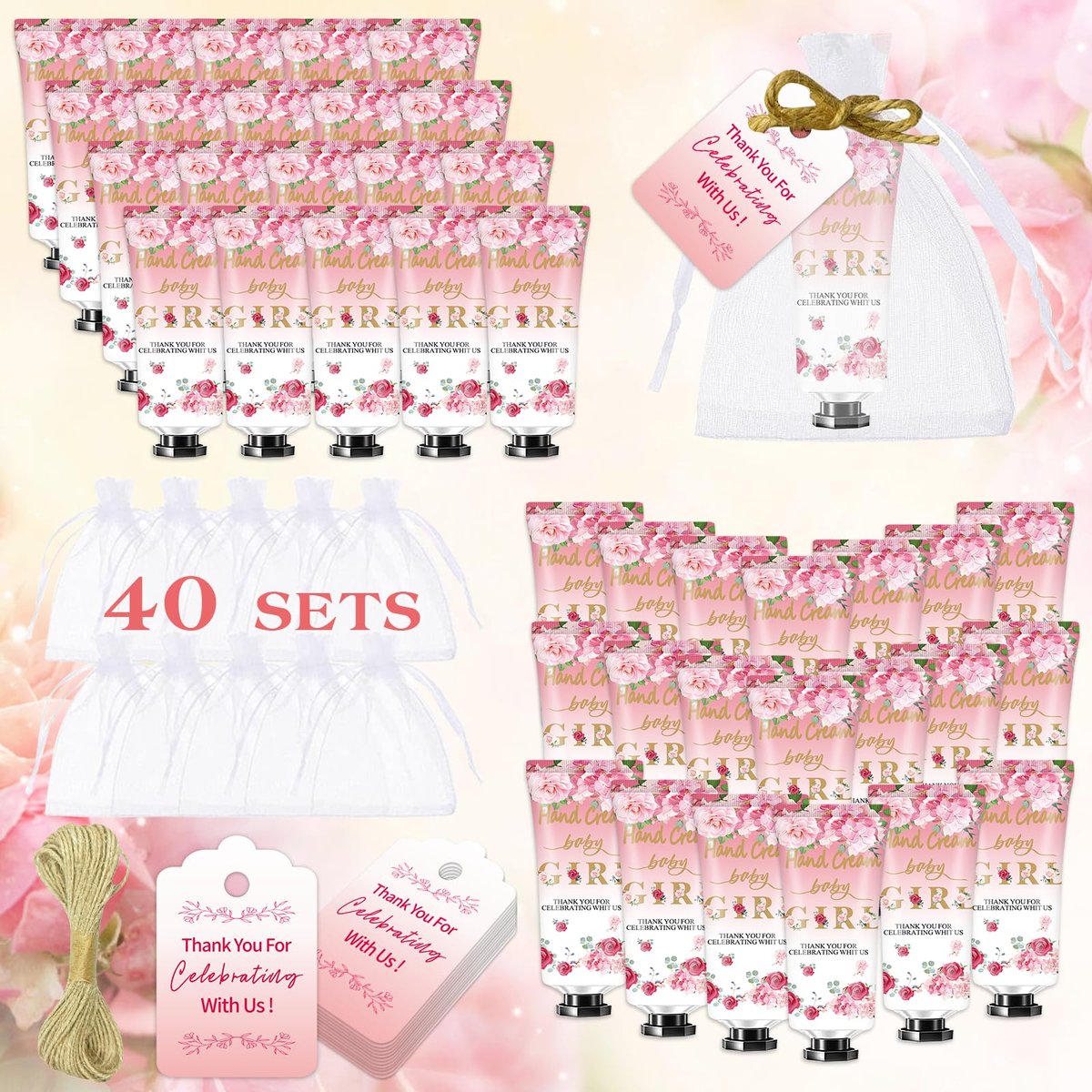 40-Pack Hand Cream Sets - Multipurpose Baby Shower Party Favors, Wedding & Thank You Gifts for Guests by MZANK Avelisse