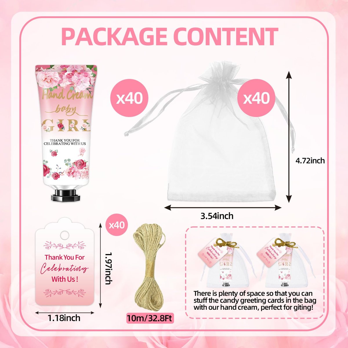 40-Pack Hand Cream Sets - Multipurpose Baby Shower Party Favors, Wedding & Thank You Gifts for Guests by MZANK Avelisse