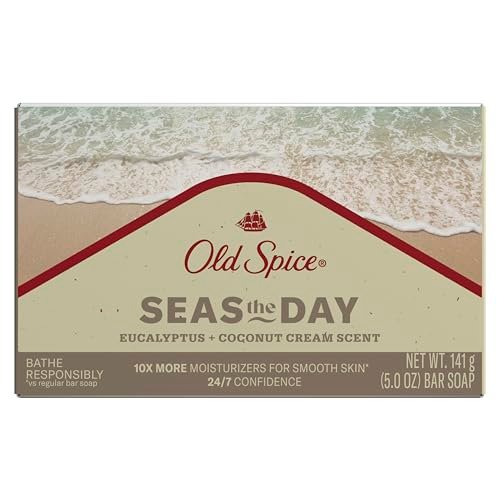 Old Spice Men's Bar Soap Seas The Day - Eucalyptus & Coconut Cream Scent, 5.0 oz - 10x More Moisturizers with Mild Exfoliators & Plant Based Cleansers - görsel 2