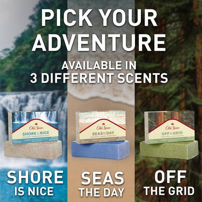 Old Spice Men's Bar Soap Seas The Day - Eucalyptus & Coconut Cream Scent, 5.0 oz - 10x More Moisturizers with Mild Exfoliators & Plant Based Cleansers