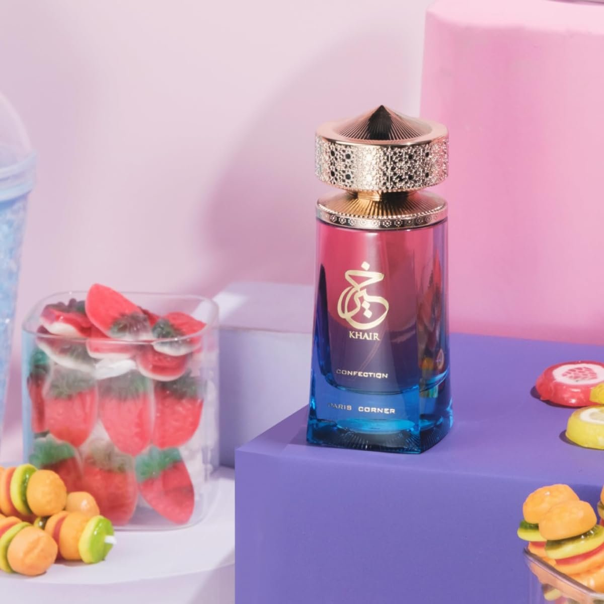 Paris Corner Khair Confection EDP 3.4 Fl Oz – Sweet Candy Scent Perfume for Men & Women with Pear, Whipped Cream, Jasmine & Vanilla Notes Avelisse