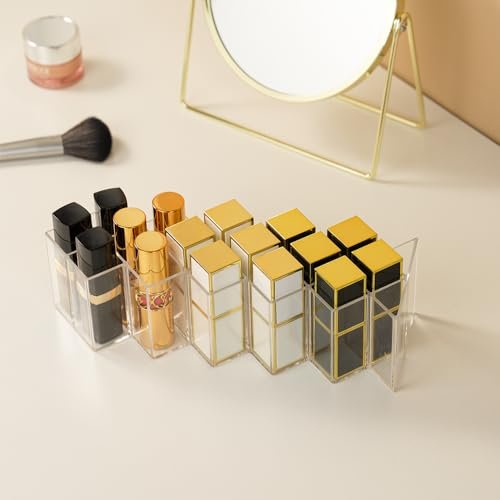 FLAGTOP 16-Slot Acrylic Lipstick Holder Organizer - Clear Stackable Fish Shape Lip Gloss Storage Stand for Makeup Vanity Display - görsel 12