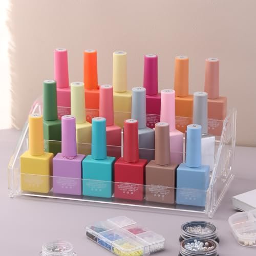 SUTOKAKA 3-Tier Clear Acrylic Nail Polish Organizer - Versatile Eyeglasses Display Holder, Essential Oil Storage Rack, Makeup Stand Tray - görsel 4