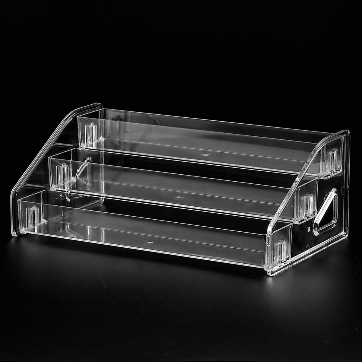 SUTOKAKA 3-Tier Clear Acrylic Nail Polish Organizer - Versatile Eyeglasses Display Holder, Essential Oil Storage Rack, Makeup Stand Tray - görsel 1