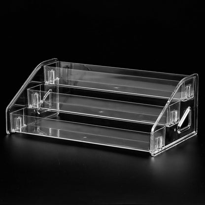 SUTOKAKA 3-Tier Clear Acrylic Nail Polish Organizer - Versatile Eyeglasses Display Holder, Essential Oil Storage Rack, Makeup Stand Tray