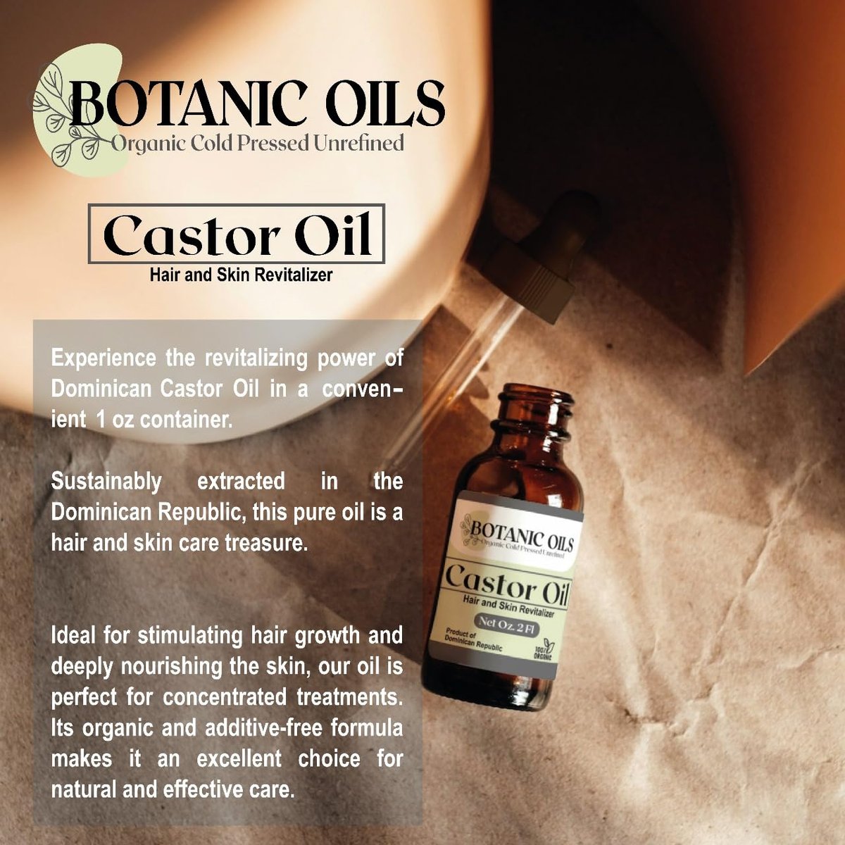 Botanic Oils 100% Pure Castor Oil – 2 fl oz | Cold Pressed | Hair Growth, Lash & Brow Strengthening, Skin & Nail Hydration - görsel 11