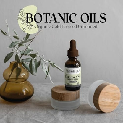 Botanic Oils 100% Pure Castor Oil – 2 fl oz | Cold Pressed | Hair Growth, Lash & Brow Strengthening, Skin & Nail Hydration