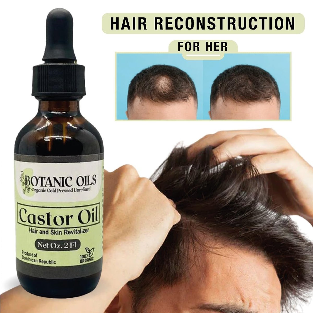 Botanic Oils 100% Pure Castor Oil – 2 fl oz | Cold Pressed | Hair Growth, Lash & Brow Strengthening, Skin & Nail Hydration - görsel 5