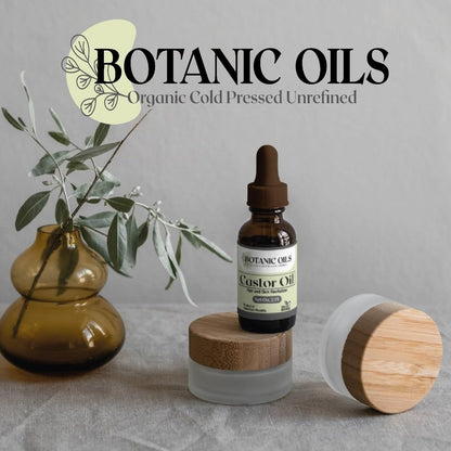 Botanic Oils 100% Pure Castor Oil – 2 fl oz | Cold Pressed | Hair Growth, Lash & Brow Strengthening, Skin & Nail Hydration