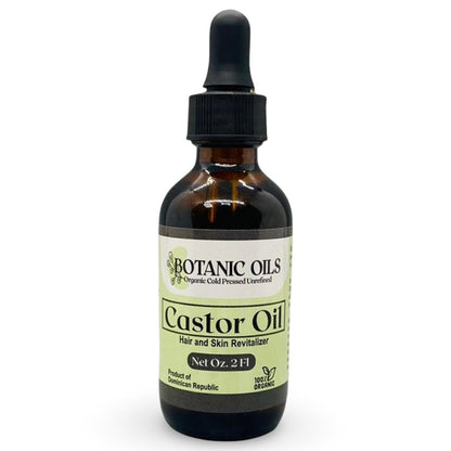 Botanic Oils 100% Pure Castor Oil – 2 fl oz | Cold Pressed | Hair Growth, Lash & Brow Strengthening, Skin & Nail Hydration