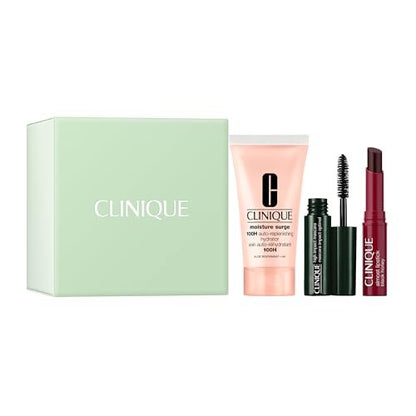 Clinique Icons Gift Set: Black Honey Almost Lipstick, Moisture Surge 100H Moisturizer & High Impact Mascara - 3 Travel-Size Essentials Avelisse