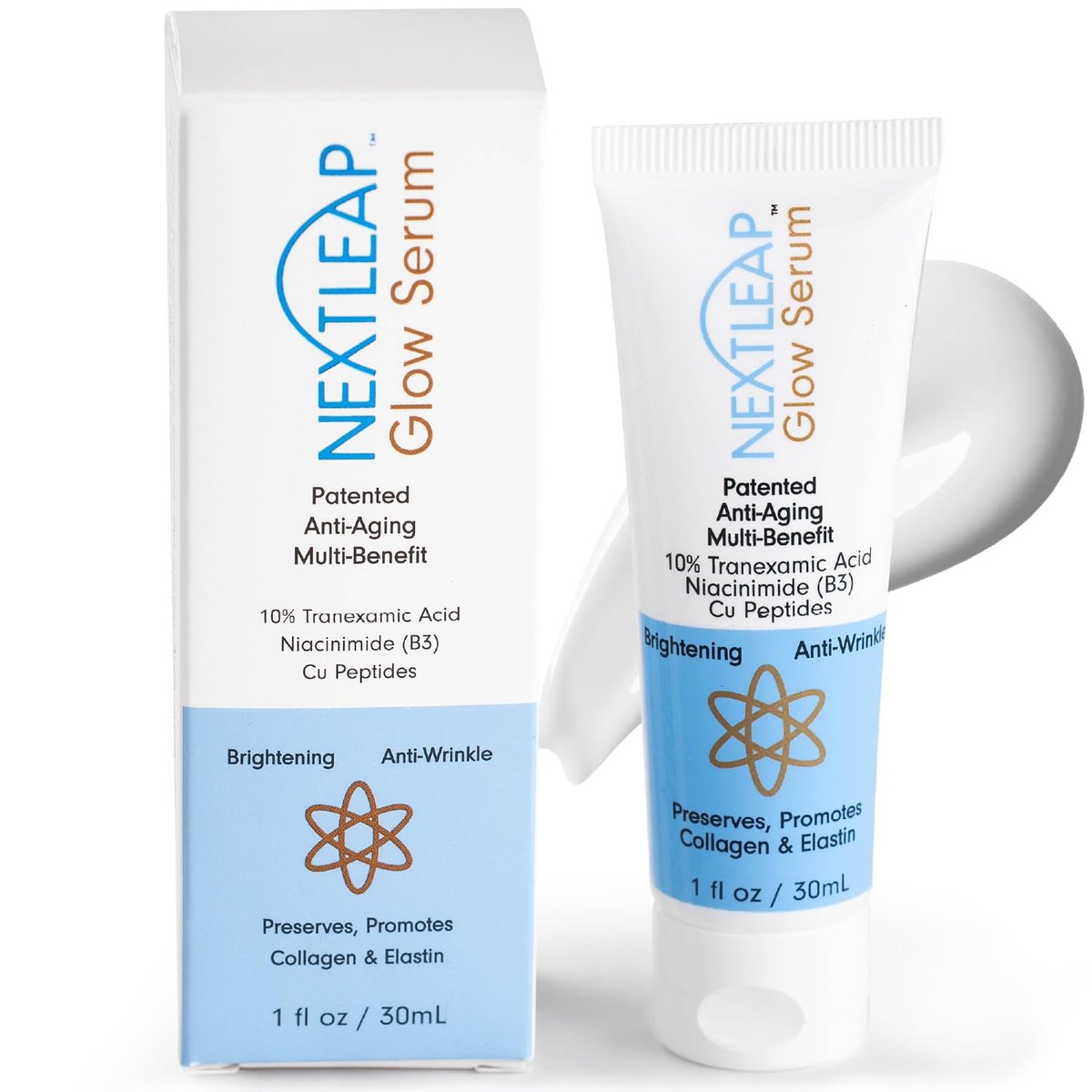 Tranexamic Acid Serum 10% (Ultra-Pure) with Niacinamide & Powerful Copper Peptides - Gentle Effective Cream for Dark Spots, Lines and Wrinkles, Uneven Skin Tone - 1 Fl Oz Avelisse