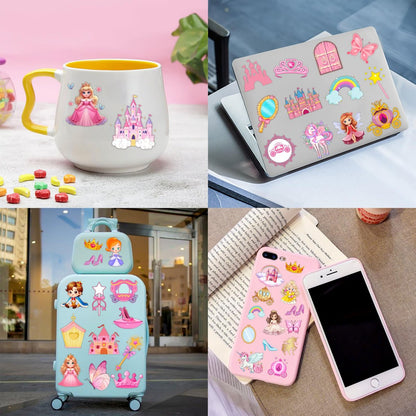 Cherisnowy 72-Piece Little Princess Party Set: 48 Temporary Tattoos & 24 Slap Bracelets for Girls - Cute Birthday Supplies, Baby Shower Gifts, Classroom Rewards & Princess-Themed Decor