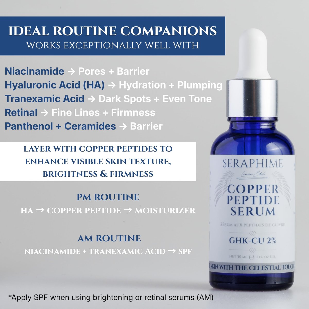 Copper Peptides Serum for Face with 2% Copper Peptide, 4% EGF, Niacinamide, Ceramides, Squalane & Hyaluronic Acid - Multi Peptide Anti-Aging Serum, 1 fl oz Avelisse