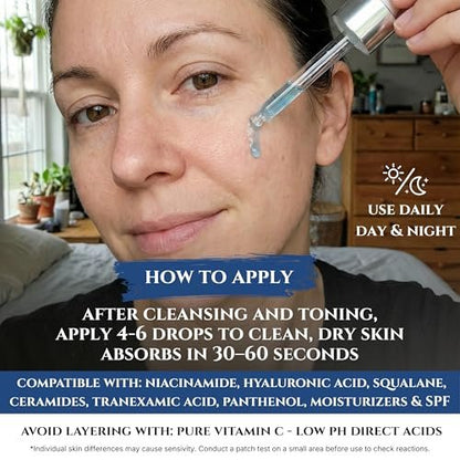 Copper Peptides Serum for Face with 2% Copper Peptide, 4% EGF, Niacinamide, Ceramides, Squalane & Hyaluronic Acid - Multi Peptide Anti-Aging Serum, 1 fl oz Avelisse