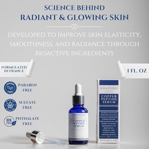 Copper Peptides Serum for Face with 2% Copper Peptide, 4% EGF, Niacinamide, Ceramides, Squalane & Hyaluronic Acid - Multi Peptide Anti-Aging Serum, 1 fl oz Avelisse