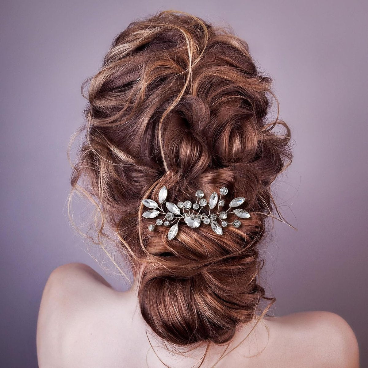 2 Pcs Silver Flower Rhinestone Bridal Hair Comb Set - Elegant Wedding Hair Accessories for Bride & Bridesmaids - görsel 11