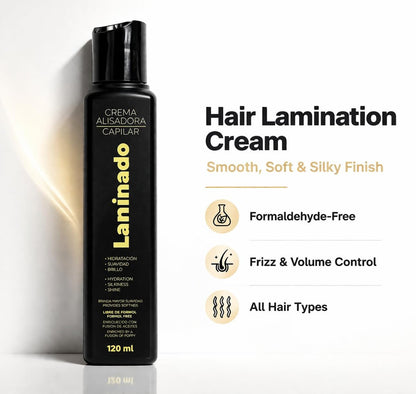 Lina Zapata LZ Laminado Hair Cream Lamination Professional - Formaldehyde-Free Keratin Treatment for Smooth, Soft & Silky Finish with Heat & Pollution Protection - 4.2 Fl Oz Avelisse