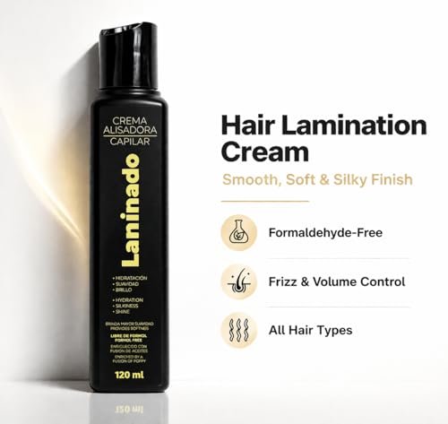 Lina Zapata LZ Laminado Hair Cream Lamination Professional - Formaldehyde-Free Keratin Treatment for Smooth, Soft & Silky Finish with Heat & Pollution Protection - 4.2 Fl Oz Avelisse
