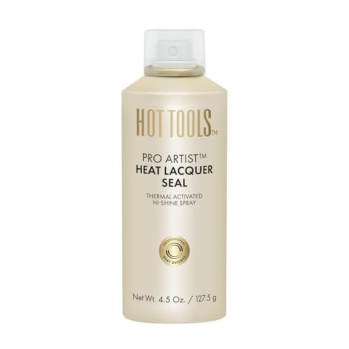 HOT TOOLS Heat Protectant Hi-Shine Spray – Silicone-Free, Frizz-Fighting, Lacquered Finish Avelisse