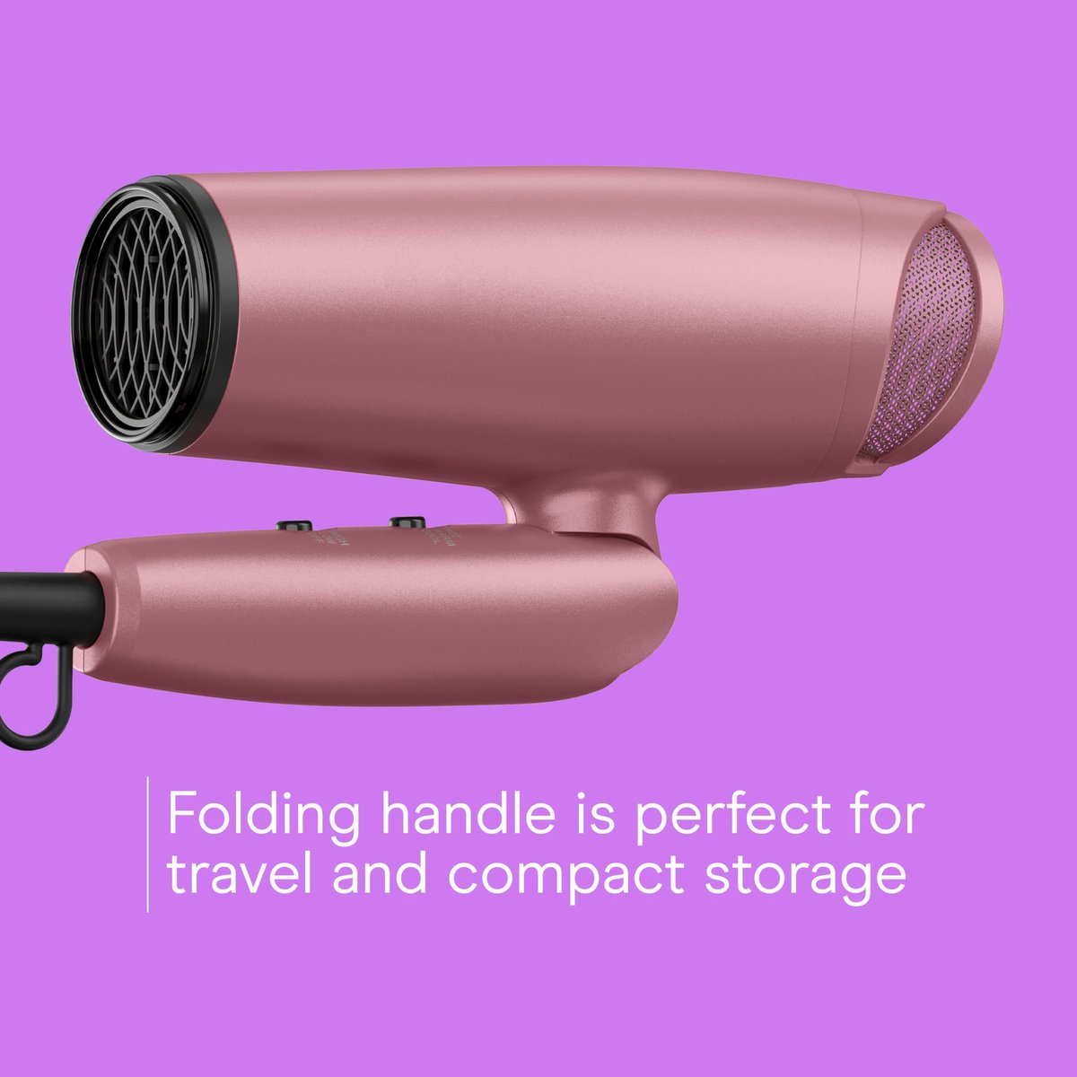 Conair 1875W Hair Dryer with Diffuser and Folding Handle - Nano-Quartz Ceramic for Less Frizz, More Shine - Dusty Rose Avelisse