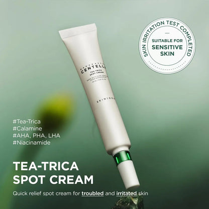 SKIN1004 Tea-Trica Spot Cream - Targeted Spot Treatment with Centella Asiatica & Tea Tree for Clear-Looking Skin, Korean Cica Cream, 0.67 fl.oz / 20ml Avelisse