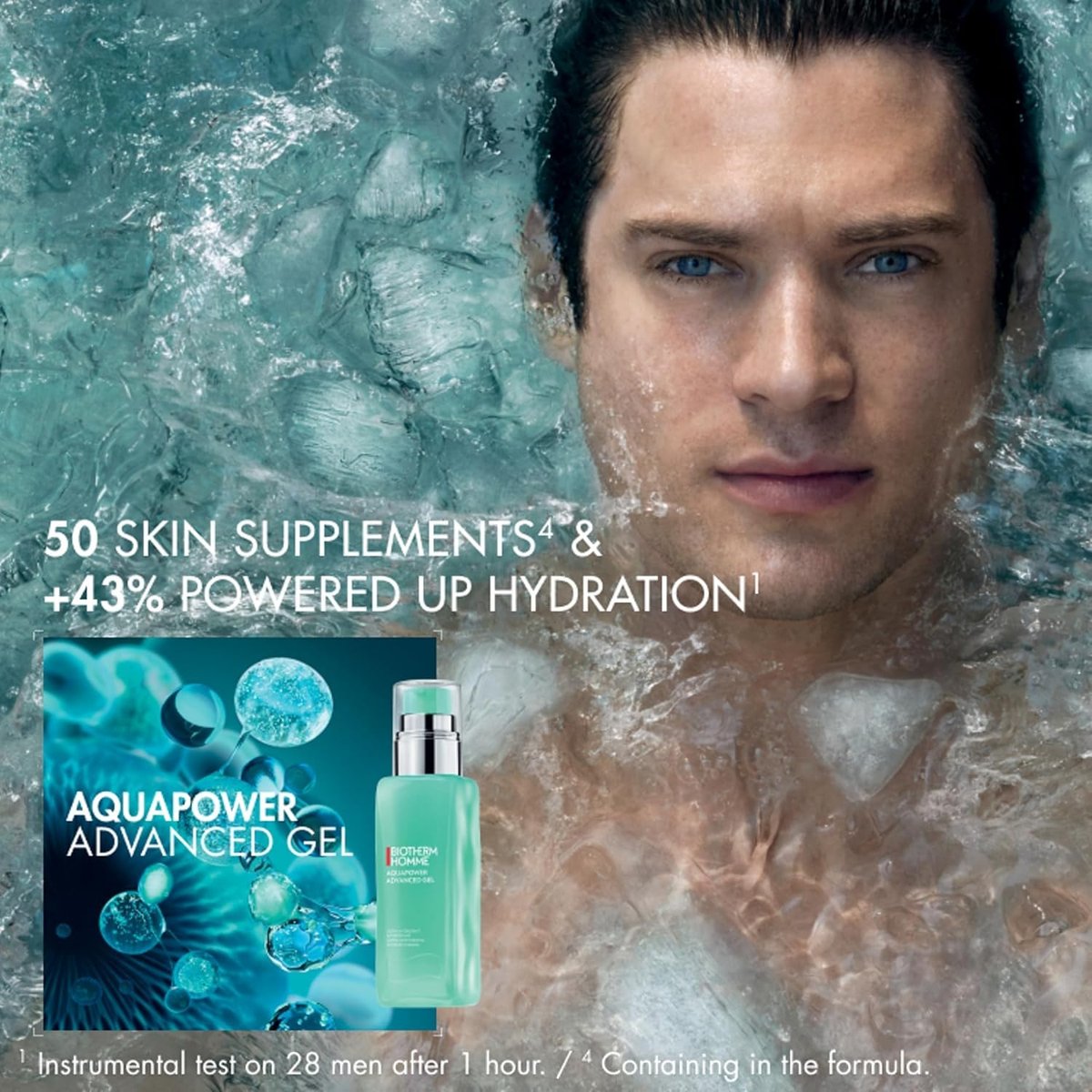 Aquapower Advanced Gel Men's Face Moisturizer – 48H Hydration with Biotech Plankton, 3.4 oz Avelisse