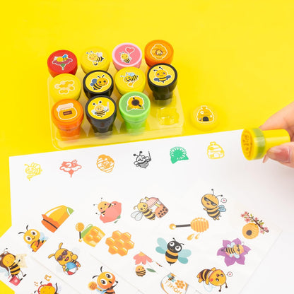 36PCS Bee Party Favors - 24 Temporary Tattoos & 12 Stamps - Honey Bee Themed Birthday Decorations, Goodie Bag Fillers, Classroom Rewards, Baby Shower Prizes for Boys & Girls Avelisse