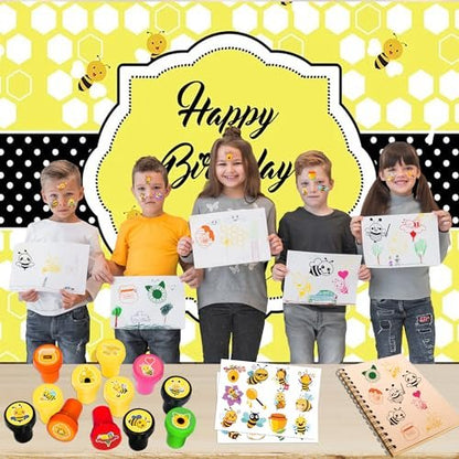 36PCS Bee Party Favors - 24 Temporary Tattoos & 12 Stamps - Honey Bee Themed Birthday Decorations, Goodie Bag Fillers, Classroom Rewards, Baby Shower Prizes for Boys & Girls Avelisse