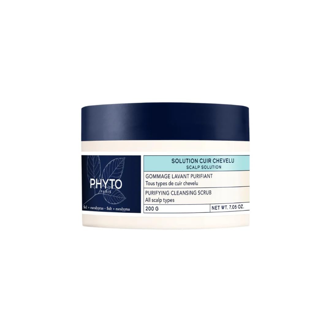 PHYTO Scalp Solutions Purifying Scrub - Exfoliating Sea Salt & Eucalyptus Deep Cleanse - Removes Buildup, Silicone & Sulfate-Free - For Oily Scalp - 7.05 oz - görsel 1