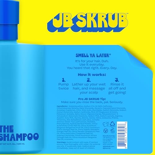 JB SKRUB Boys Shampoo for Kids, Tweens & Teens – Aloe Vera & Green Tea, Sulfate-Free, Paraben-Free, Citrus Scent, 14 oz BestDealFocus